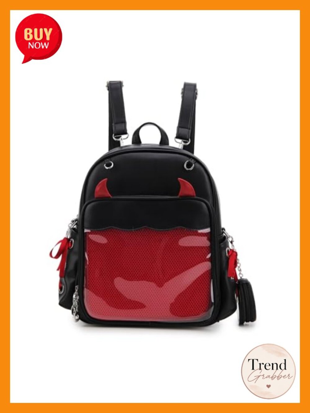 Ita Backpack Pin Display Multi-Purpose Women Backpack with Insert Gothic Design